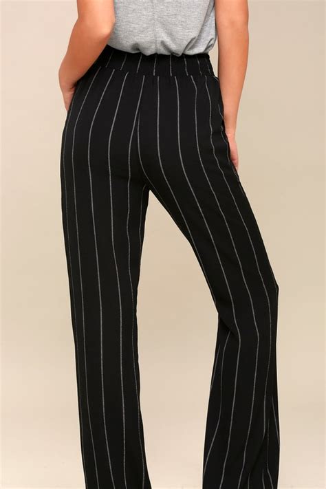 Chic Black And White Striped Pants Striped Wide Leg Pants