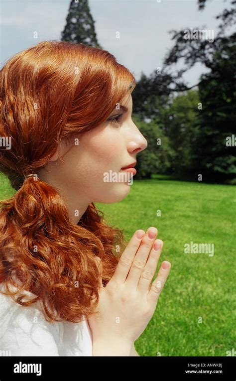 Young Girl Praying Stock Photo Alamy