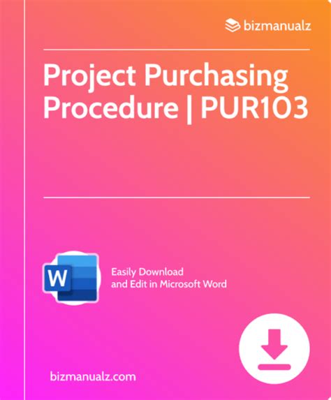 Project Purchasing Procedure Template Word