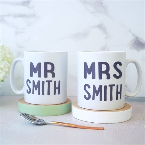 Personalised Mr And Mrs Wedding Mugs By Sparks Living