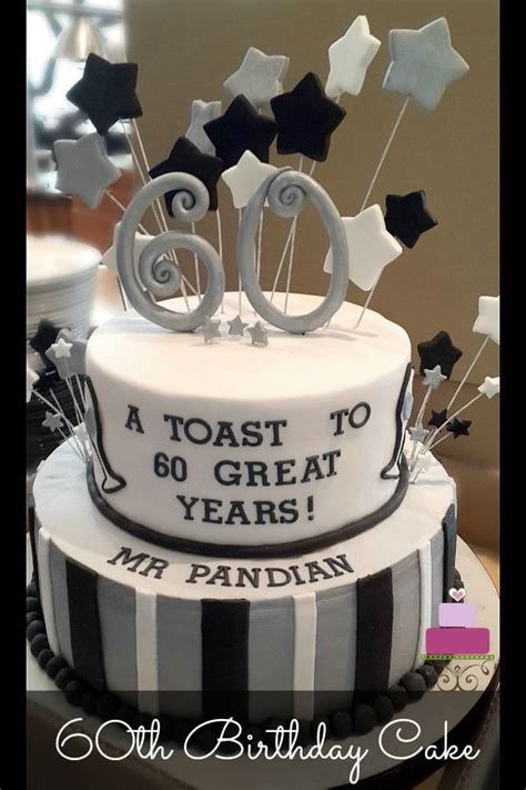 Get inspired with fun birthday cakes, cupcakes and cupcake toppers that are perfect for any 80 year old! 60th Birthday Cake in Black and Silver in 2020 | 60th ...