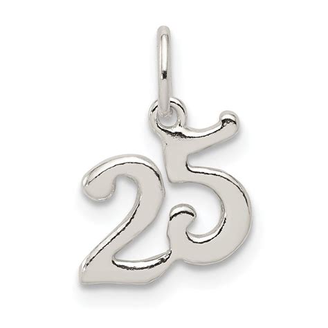 Sterling Silver Polished 25 Charm | Fine jewelry gift, Solid 925 sterling silver, 925 sterling ...