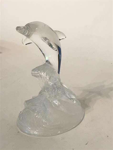 Glass Dolphin Ornament Measures 14x10cm