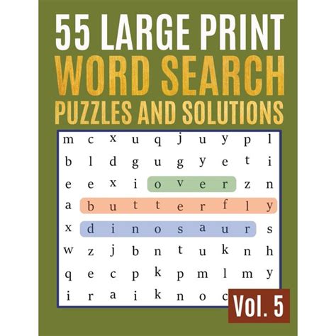 Find Words For Adults And Seniors 55 Large Print Word