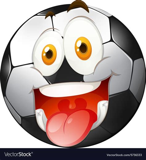 Smiling Face On Football Vector Image On Vectorstock Football Vector