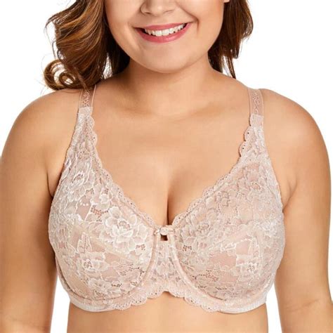 Womens Minimizer Bra Full Coverage Unlined Underwire Non Padded Lace