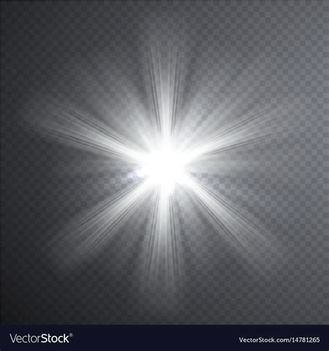 White Light Beam Transparent Light Effect Vector Image