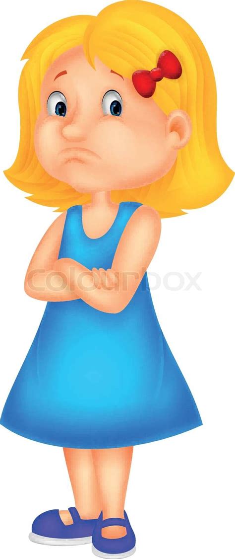 Angry Girl Cartoon Stock Vector Colourbox