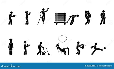 Professional Activity Icon Pictogram Of People Of Various Professions