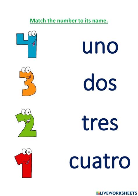 Spanish Numbers Activity Live Worksheets