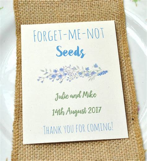 Forget-Me-Not Wedding Favour Seed Packet On Recycled Ivory Paper