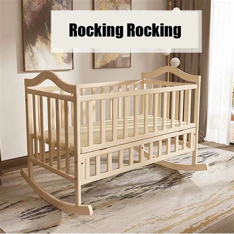 Electric Rocking Baby Cradle No Radiation Safety Natural Color Baby