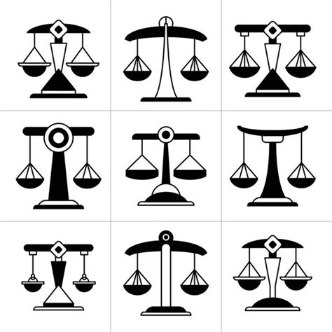 Justice Scale Balance Scale Icons Set Stock Vector By ©loopang 352119248