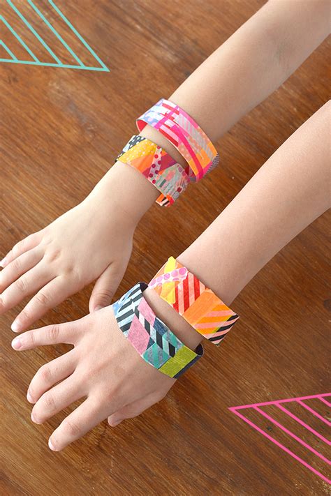Colorful And Trendy Washi Tape Bracelets Amazing Diy Summer Craft Idea