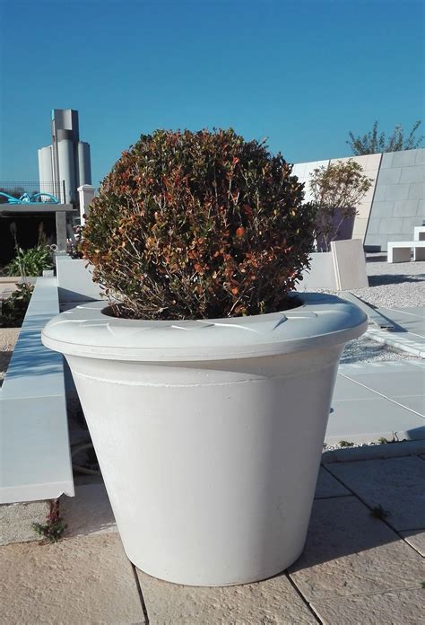 Donnez un look moderne et naturel à votre sol grâce à ce revêtement très facile à entretenir. Pot extérieur en béton lisse; pot de jardin rond Toscane ...