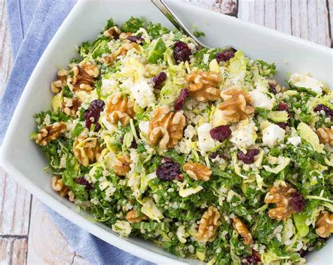 Kale Quinoa Salad With Walnuts Cranberries And Feta Rachel Cooks