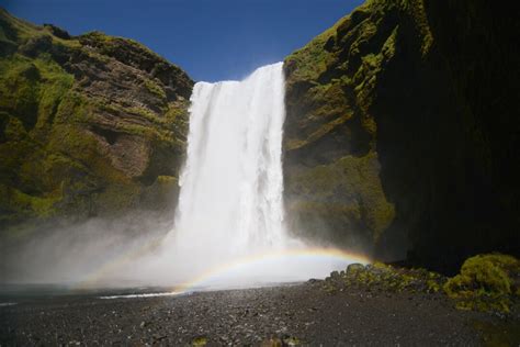 Iceland Waterfall Print Skógafoss Travel Photography Nature Etsyde