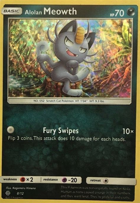 Maybe you would like to learn more about one of these? Alolan Meowth McDonald's collection 2017 Pokemon card # 8 12 Holo Holographic Pokémon Individual ...