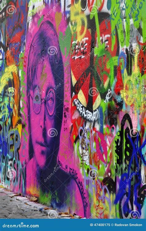 John Lennon Wall Editorial Image Image Of City Brick 47400175