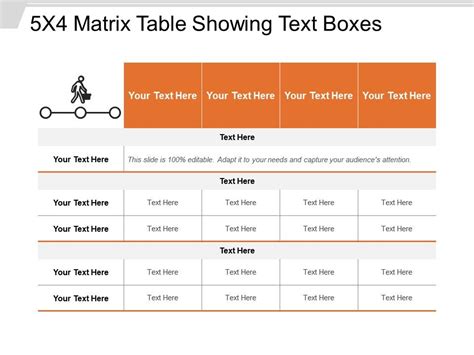 5x4 Matrix Table Showing Text Boxes Powerpoint Presentation Images