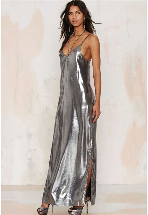 Pin By Bjarne On Satin Party Dress Metallic Dress Stunning Dresses