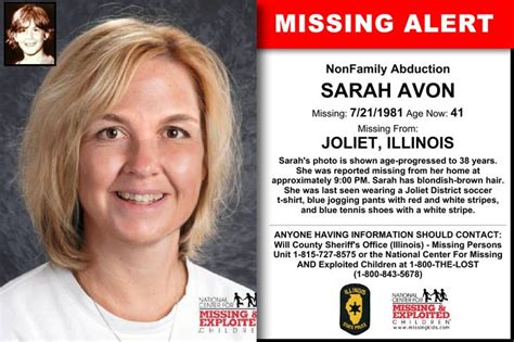 Sarah Avon Age Now 41 Missing 07211981 Missing From Joliet Il Anyone Having Information