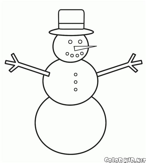 Coloring Page Snowman And Girl