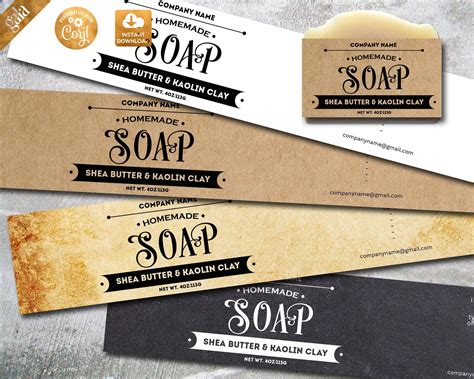 Label Template Natural Soap Labels Handmade Soap Label