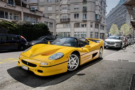 The first yellow ferrari in our paint database was in 1981, with one yellow paint shade named in our database we found 60 offerings of yellow in 38 of the 39 production years of the ferrari. Photo of the Day: Stunning Yellow Ferrari F50 in Geneva! - GTspirit
