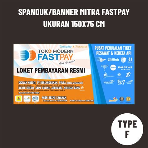 Jual Spanduk Banner Mitra Fastpay Ukuran 150x75cm Kholstore