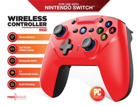 Buy Powerwave Switch Wireless Controller Red From Nintendo Switch Sanity