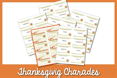 Awesome Thanksgiving Charades Printable 200 Ideas