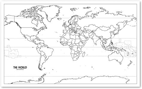 Blank World Map Outline Poster Laminated 18 X 29 Amazonca