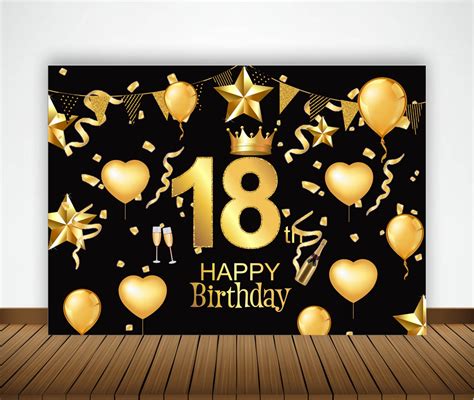 18th Birthday Party Backdrop For Photography Banner Event Cake Table D