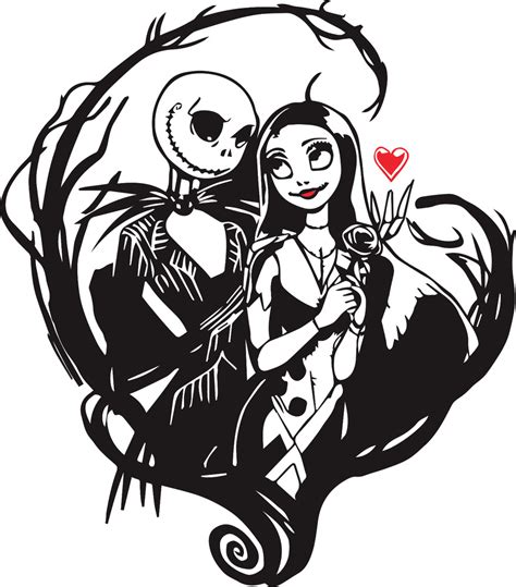 Jack Sally in love nightmare before Christmas car laptop decal sticker
