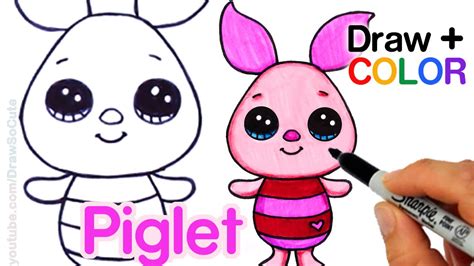 How To Draw Color Piglet Easy From Winnie The Pooh Disney Cuties