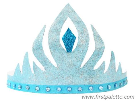 blue princess elsa paper crown craft crown crafts