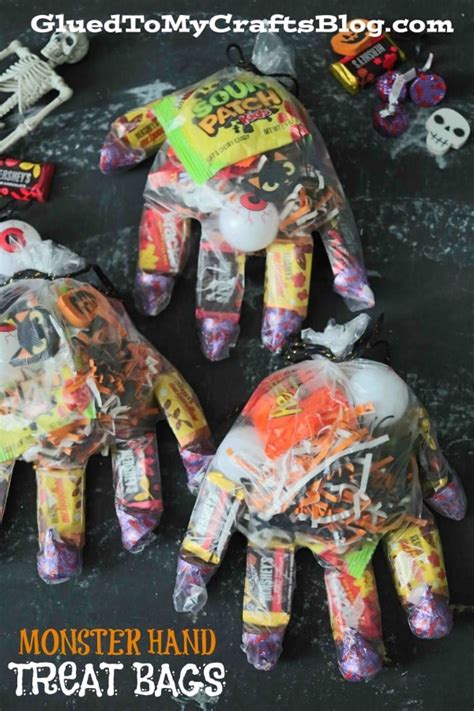 Diy Halloween Monster Hand Treat Bags T Idea