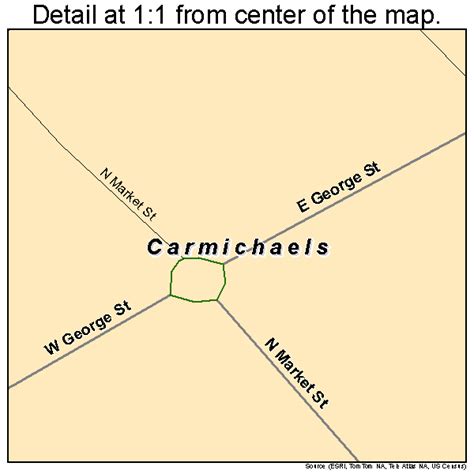 Carmichaels Pennsylvania Street Map 4211328