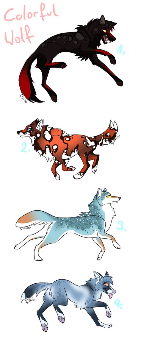 Colorful Wolf Adopts Closed By Mrwolf86 On Deviantart
