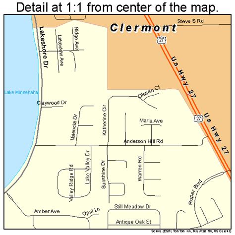 Clermont Florida Street Map 1212925