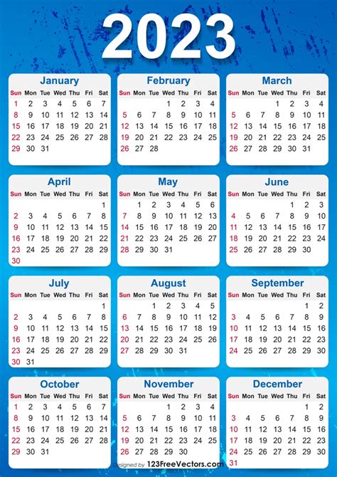 Free 2023 Yearly Calendar Printable Artofit