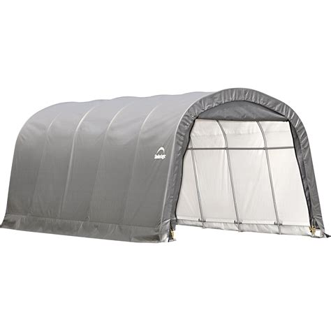 Here are a few notable features: ShelterLogic AutoShelter RoundTop Portable Garage — Gray ...
