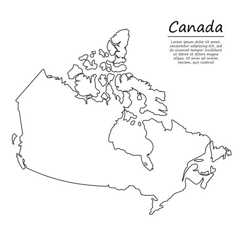 Simple Outline Map Of Canada In Sketch Line Style 21853830 Vector Art