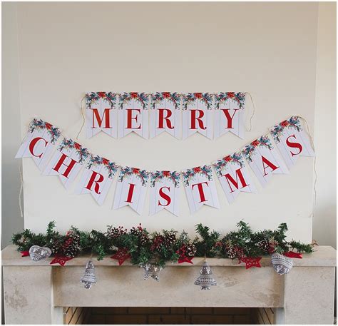 Printable Merry Christmas Banner Six Clever Sisters