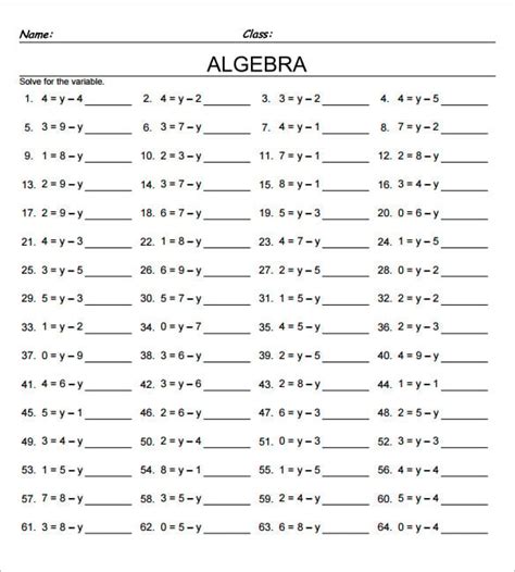 Algebra Worksheets Grade 7 7th Grade Math Worksheets Pdf Printable