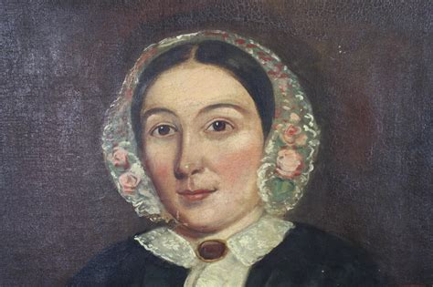 Antique English Victorian Woman Portrait Oil Painting Henry James