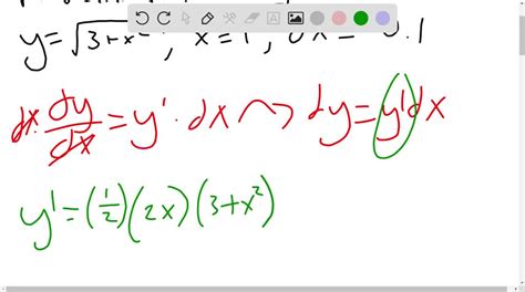 solved a find the differential d y and b evaluate d y for the given values of x and d x y
