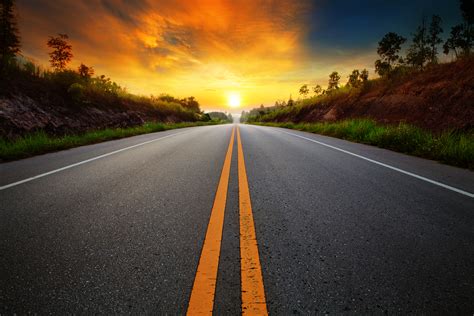 Sunset Long Road Wallpaper Hd A Collection Of The Top 49 Sunset Road