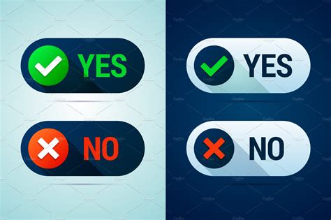 Yes And No Buttons ~ Illustrations ~ Creative Market